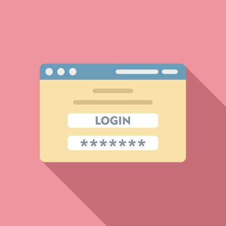Login personal information icon, flat styleのイラスト素材