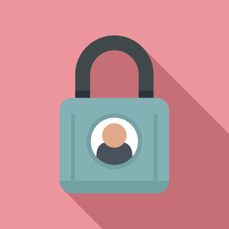 Locked personal information icon, flat styleのイラスト素材