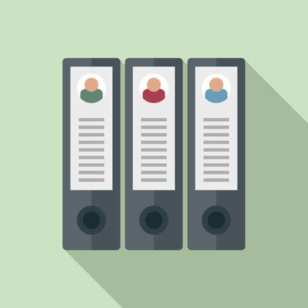 Personal information folder icon, flat styleのイラスト素材