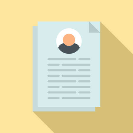 Cv information icon, flat styleのイラスト素材