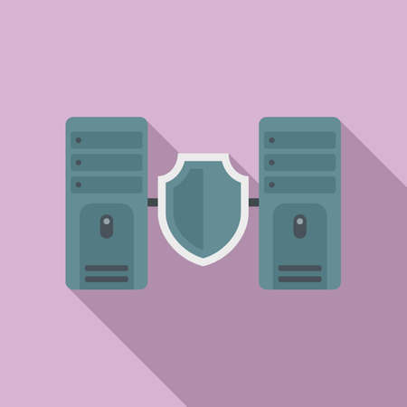Server authentication icon, flat styleのイラスト素材