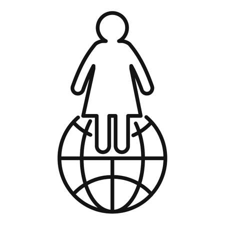 Global woman rights icon, outline styleのイラスト素材