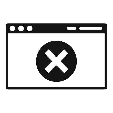 Web page access denied icon, simple style