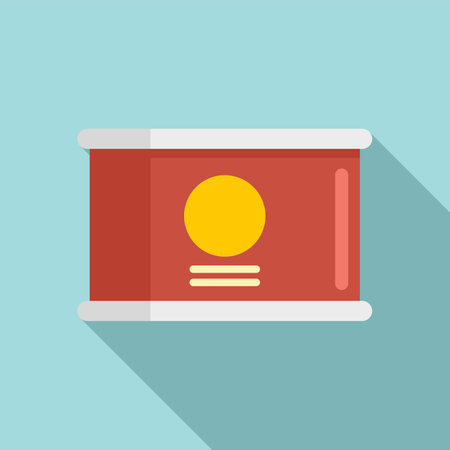 Food tin can icon, flat styleのイラスト素材