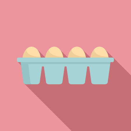Egg box icon, flat styleのイラスト素材