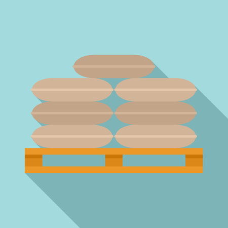 Flour sack pallet icon, flat styleのイラスト素材