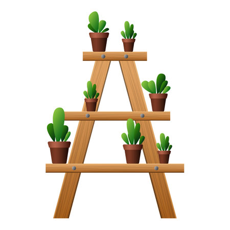 Garden plant rake icon, cartoon styleのイラスト素材