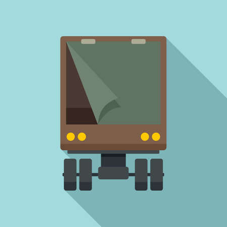 Illegal immigrants truck icon, flat styleのイラスト素材