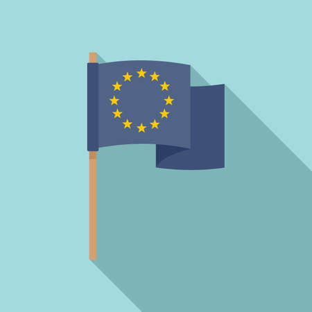 European union flag icon, flat styleのイラスト素材