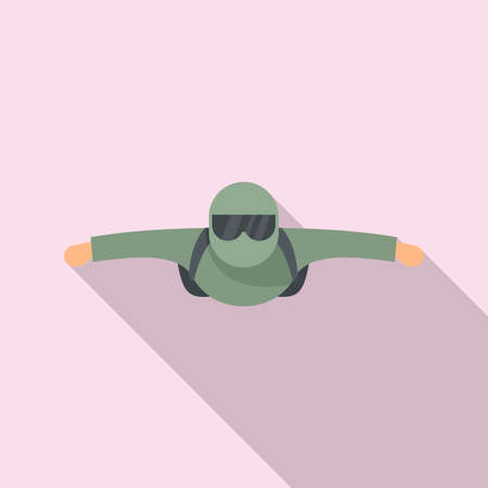 Man skydiving icon, flat styleのイラスト素材