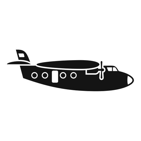 Parachuting airplane icon, simple styleのイラスト素材