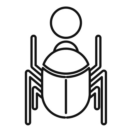 Pharaoh scarab beetle icon, outline styleのイラスト素材