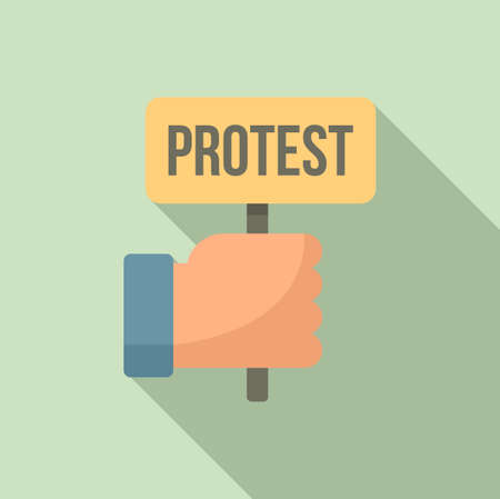 Protest teen protest icon, flat styleのイラスト素材