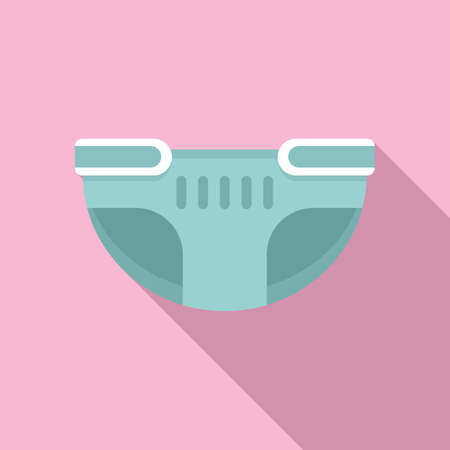 Single diaper icon, flat styleのイラスト素材