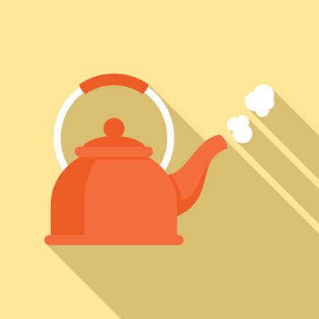 Boiling kettle icon, flat styleのイラスト素材