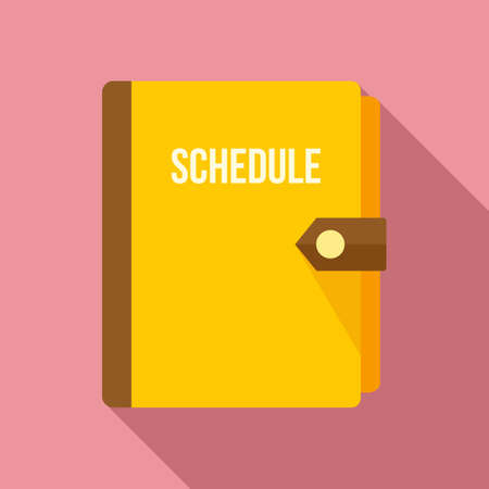 Syllabus schedule notebook icon, flat styleのイラスト素材