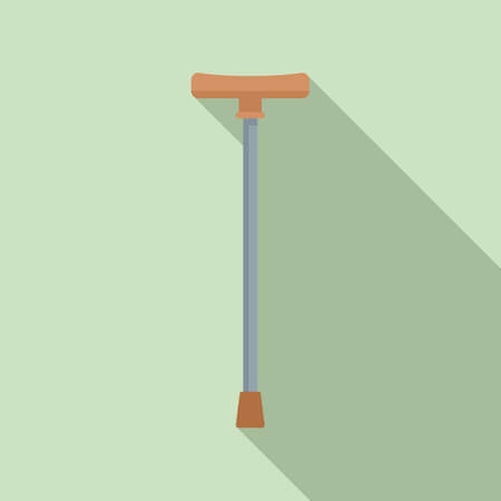 Walking stick icon, flat styleのイラスト素材