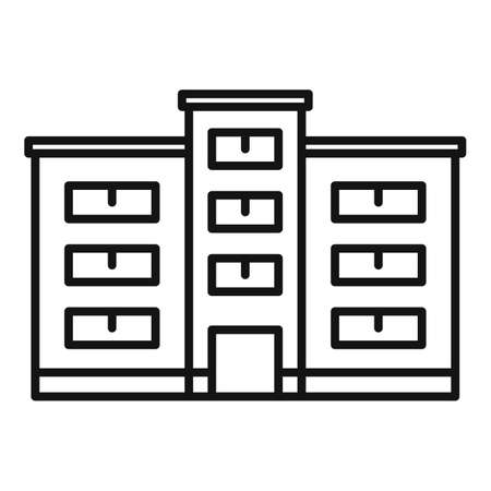 Pension building icon, outline styleのイラスト素材