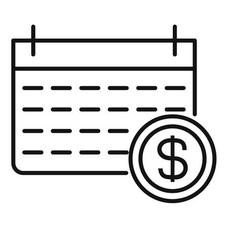 Benefit calendar icon, outline styleのイラスト素材