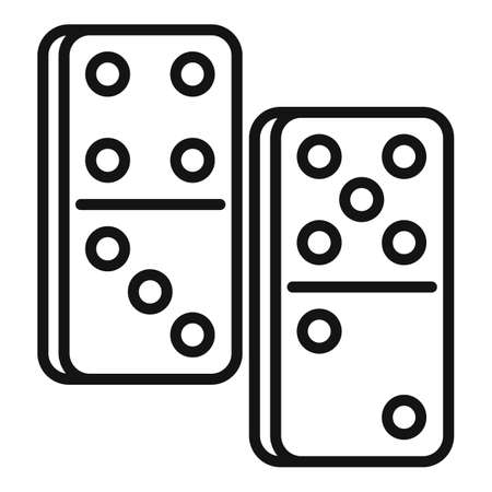 Domino game icon, outline styleのイラスト素材