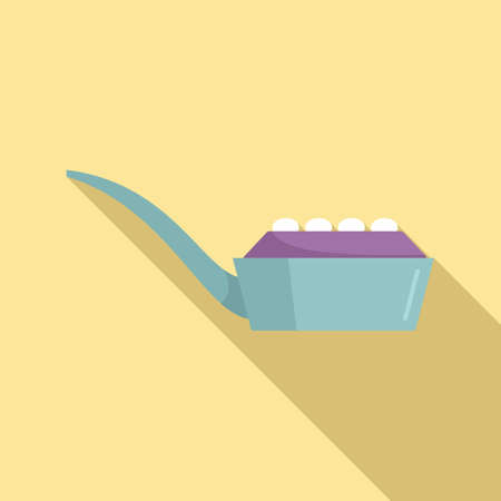 Molecular cuisine spoon icon, flat styleのイラスト素材