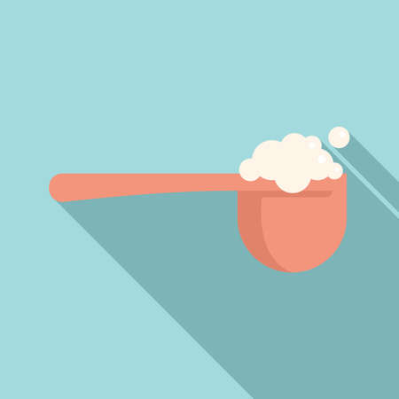 Softener plastic spoon icon, flat styleのイラスト素材