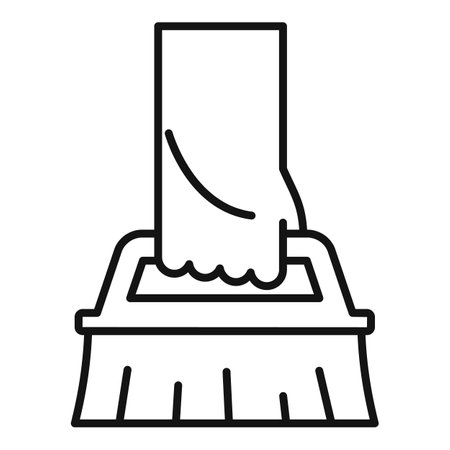 Disinfection brush icon, outline styleのイラスト素材