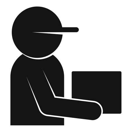 Courier parcel home delivery icon, simple styleのイラスト素材