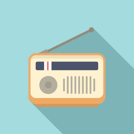Radio podcast icon, flat styleのイラスト素材
