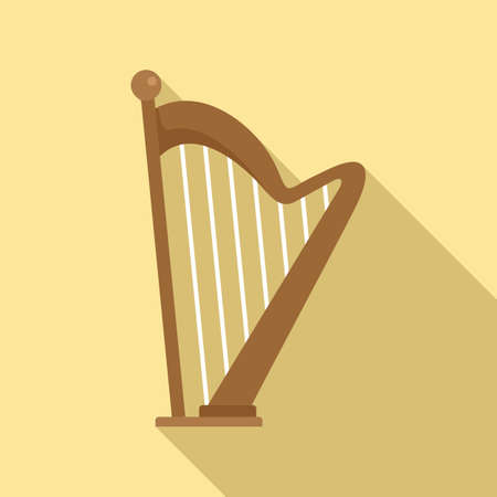 Harp icon, flat styleのイラスト素材