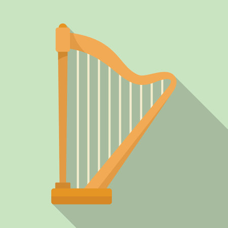 Harp ancient icon, flat styleのイラスト素材