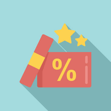 Bonus gift box icon, flat styleのイラスト素材