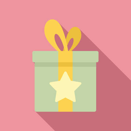 Sale bonus gift box icon, flat styleのイラスト素材