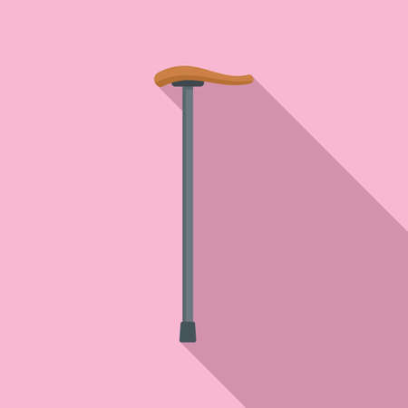 Wood walking stick icon, flat styleのイラスト素材