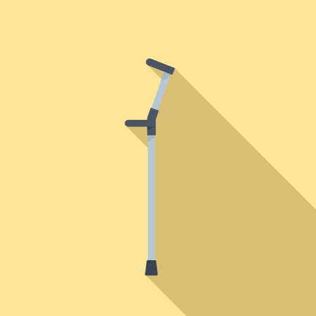 Metal walking stick icon, flat styleのイラスト素材