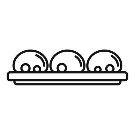 Loukoumades icon, outline styleのイラスト素材