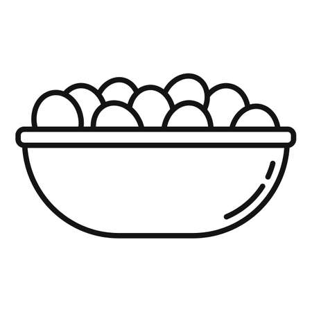 Greece food olive bowl icon, outline styleのイラスト素材