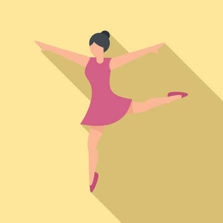 Ballet pose icon flat vector. Ballerina dancerのイラスト素材