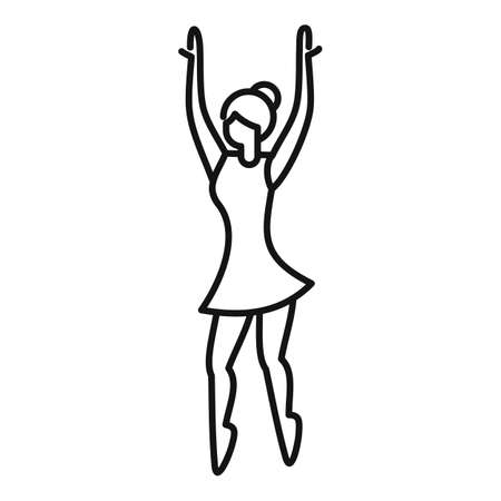 Ballerina icon outline vector. Ballet girlのイラスト素材