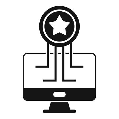 Computer token icon simple vector. Pc crypto circleのイラスト素材