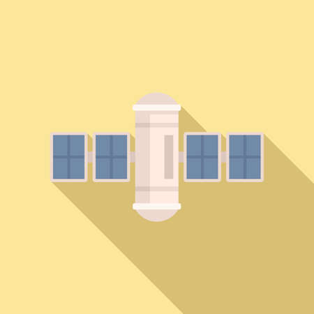 Space station exploration icon flat vector. Mars international shipのイラスト素材