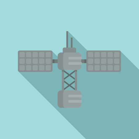 Panel space station icon flat vector. Satellite spaceshipのイラスト素材