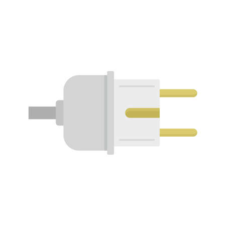 Electric plug icon flat isolated vector