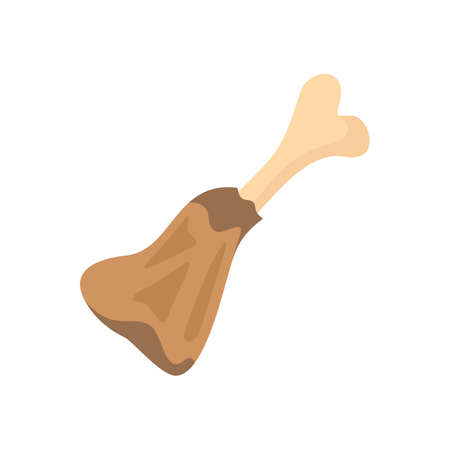 Eaten chicken leg icon flat isolated vectorのイラスト素材