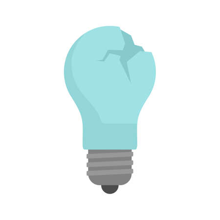 Cracked bulb icon flat isolated vectorのイラスト素材