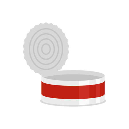 Open tin can icon flat isolated vectorのイラスト素材