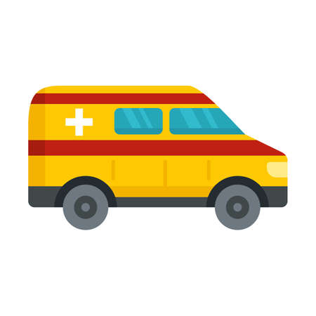 Ambulance car icon flat isolated vectorのイラスト素材