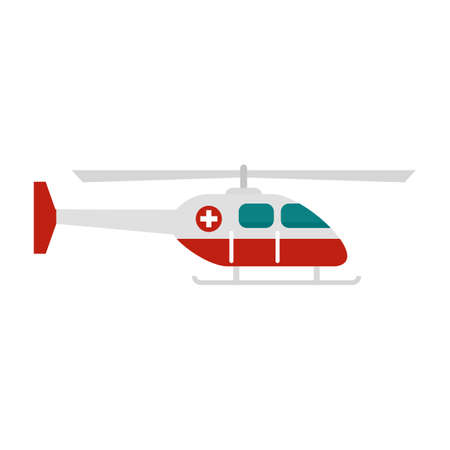 Alert ambulance helicopter icon flat isolated vectorのイラスト素材