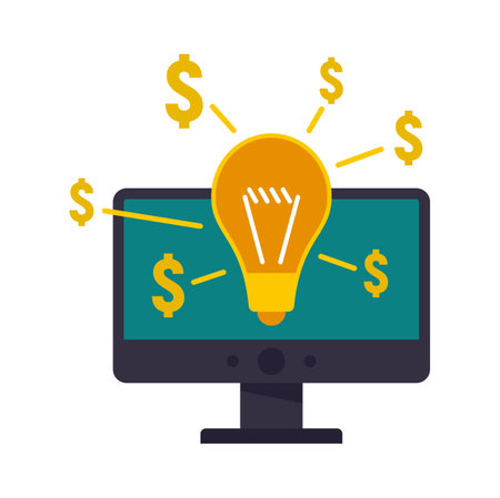 Pc crowdfunding icon flat isolated vectorのイラスト素材