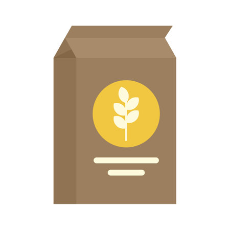 Paper flour package icon flat isolated vectorのイラスト素材